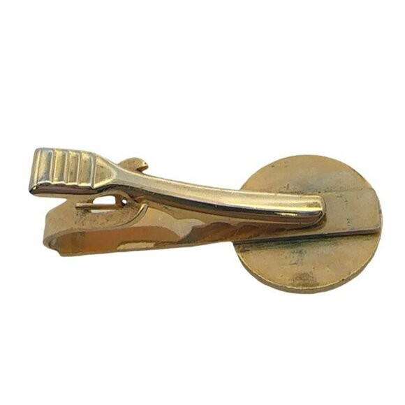 Vintage Mobile Gas Pegasus Logo Gold Tone & Black Enamel Tie Bar Clip! 6 - Picture 2 of 5